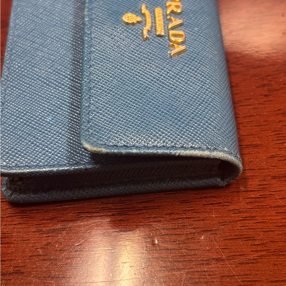 Prada Blue Leather Card Holder - Picture 2 of 11